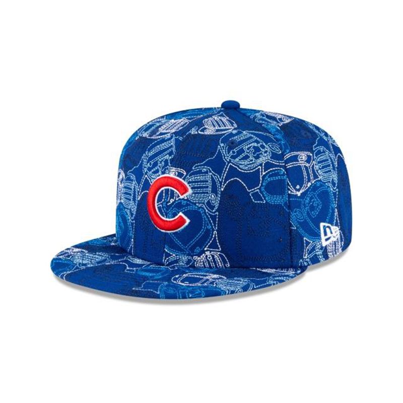 MLB Chicago Cubs Cap Chaos 59Fifty Fitted (AJQ8360) - Blue New Era Caps